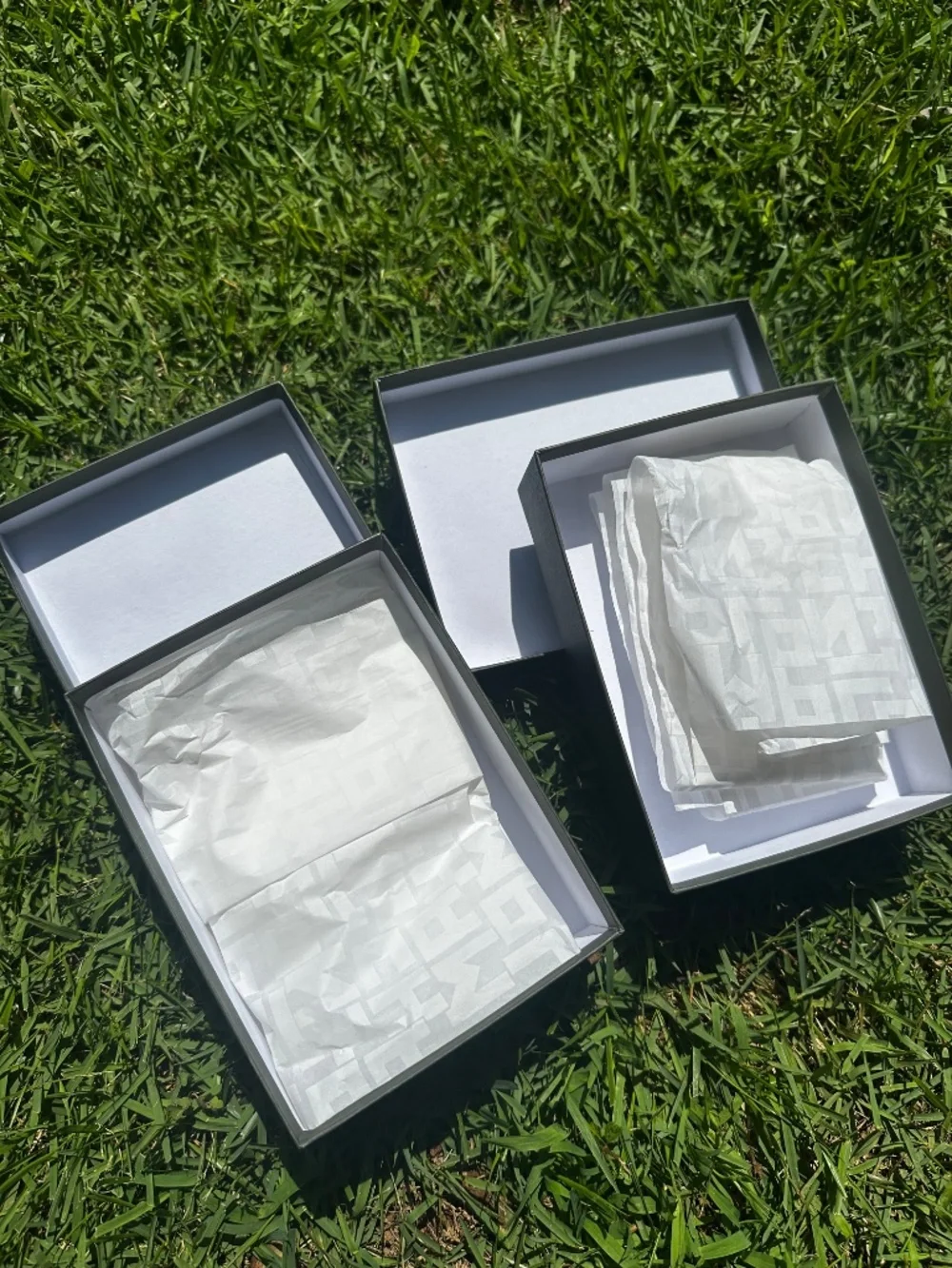 2x Authentic Longchamp Green Gift Boxes with Tissue Paper/ No Stickers - EMPTY
